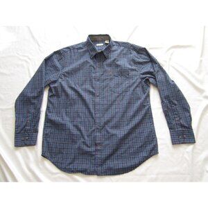 Men's Izod Cotton Blend Oxford Plaid Long Sleeve Shirt Sz XL (MT406)